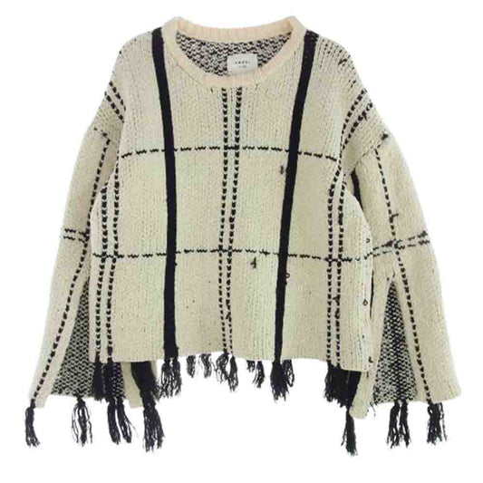 アメリ 1920131030 SHOUJI BRAID KNIT ニット セーター ホワイト系 ブラック系 F【中古】