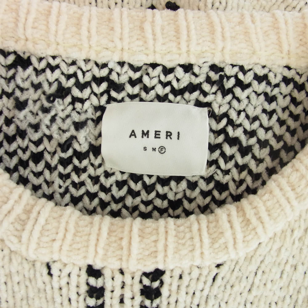 アメリ 1920131030 SHOUJI BRAID KNIT ニット セーター ホワイト系 ブラック系 F【中古】