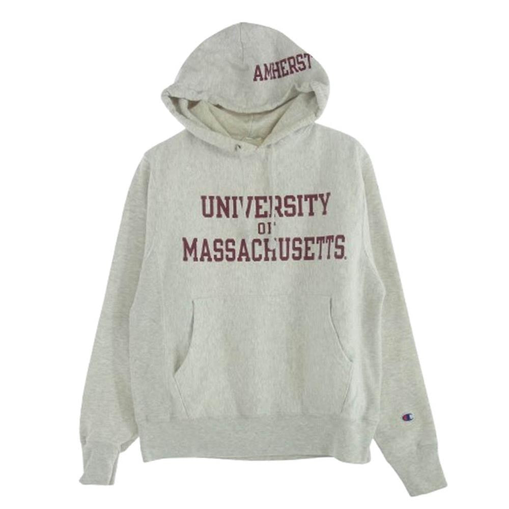 Champion チャンピオン 青タグ 復刻 REVERSE WEAVE リバースウィーブ カレッジ プリント パーカー グレー系 JPN/L【中古】