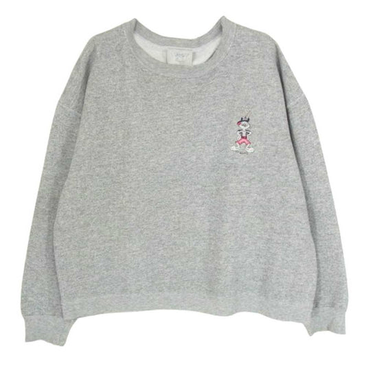 デリタ Looney Tunes ラビット 刺繍 スウェット グレー系 XL【中古】