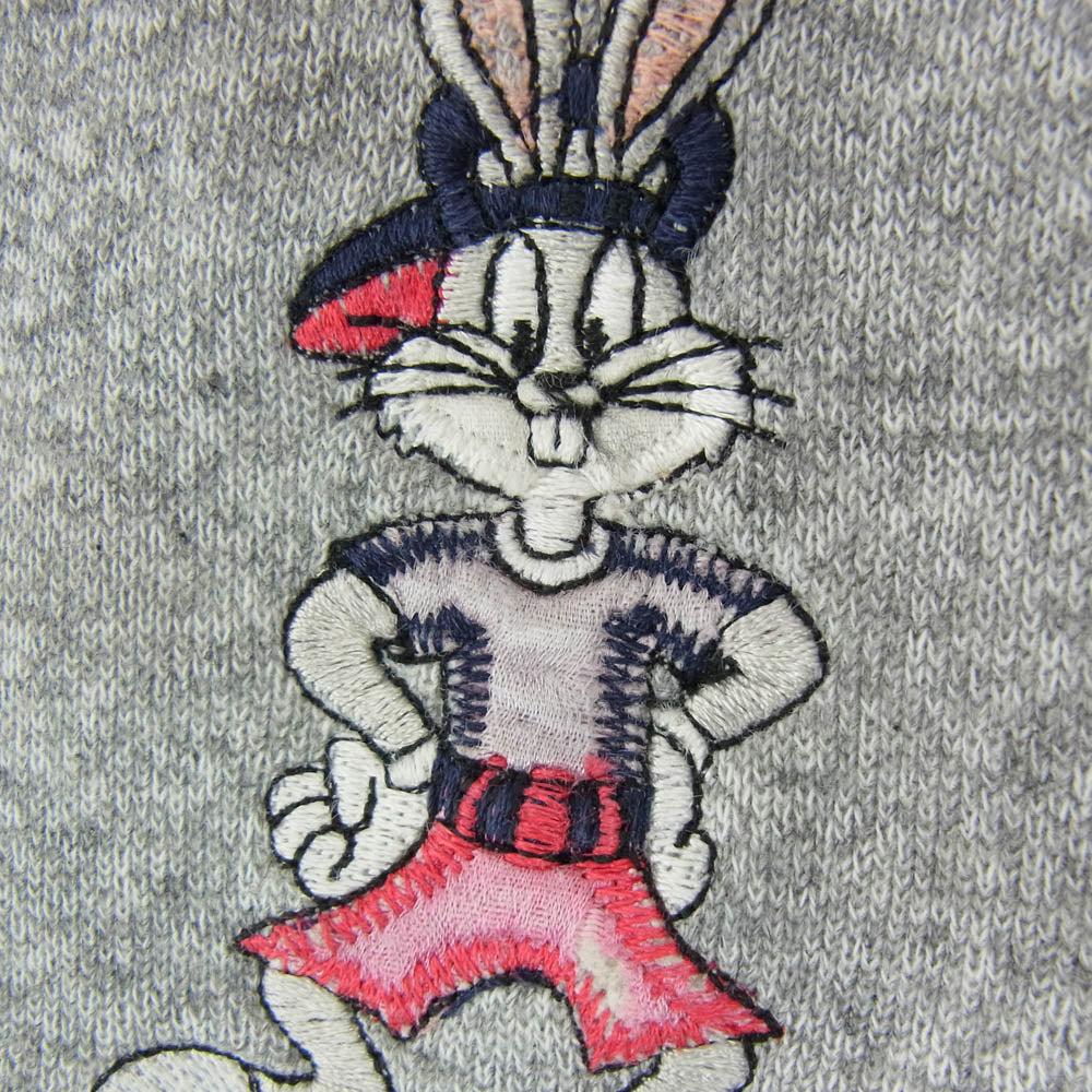 デリタ Looney Tunes ラビット 刺繍 スウェット グレー系 XL【中古】