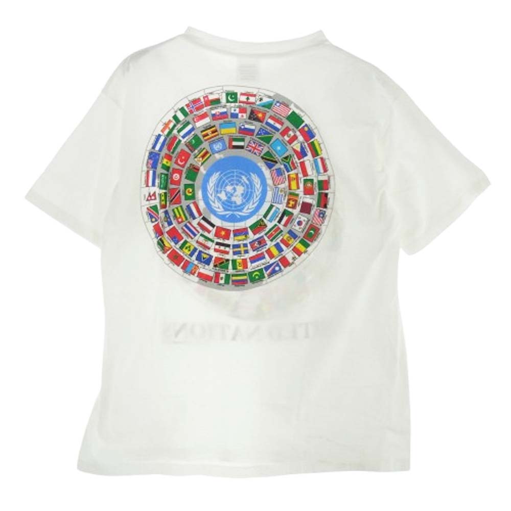 Vintage LE PAYS INTERNATIONAL タグ 90s USA製 世界国旗 シングルステッチ Tシャツ ホワイト系 XL【中古】