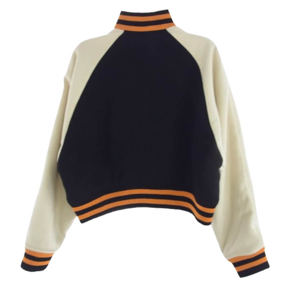 NEON SIGN ネオンサイン 983 Nロゴ ウール スタジャン ジャケット ホワイト系 ブラック系 48【中古】