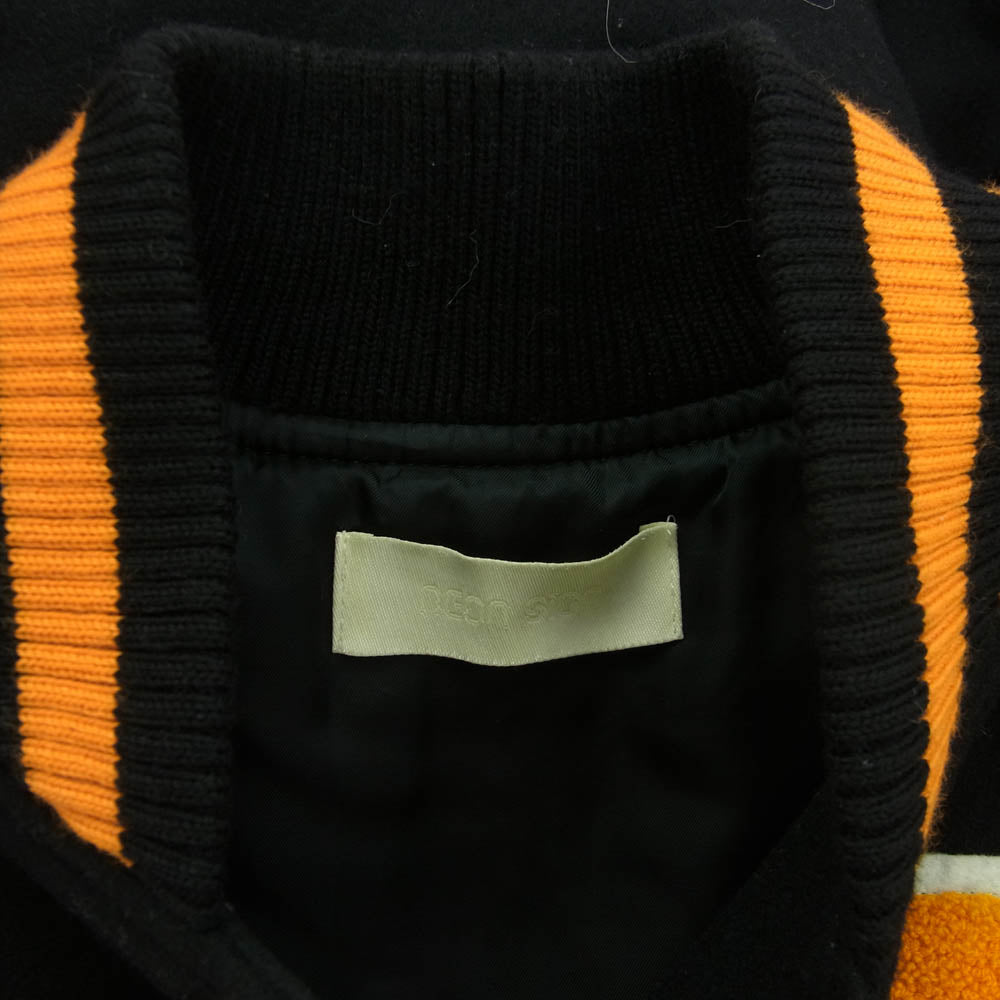 NEON SIGN ネオンサイン 983 Nロゴ ウール スタジャン ジャケット ホワイト系 ブラック系 48【中古】