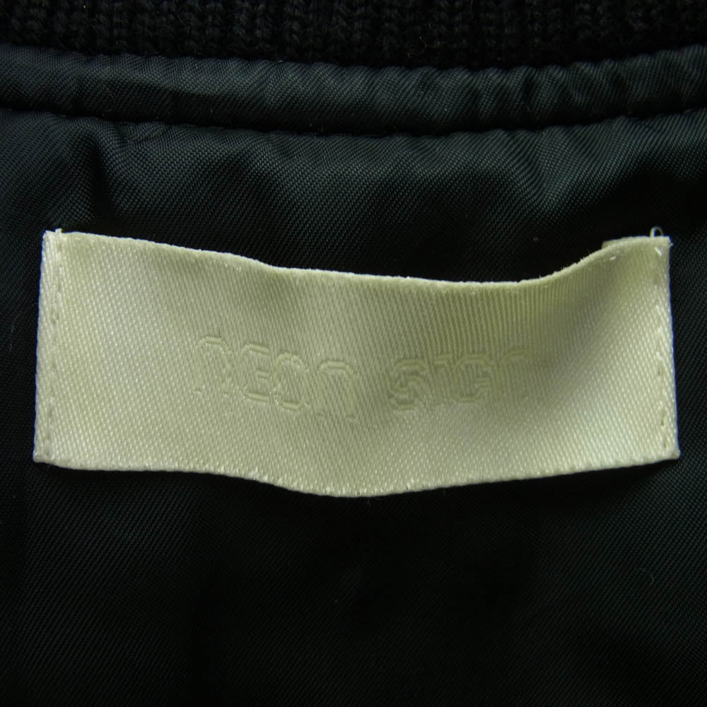 NEON SIGN ネオンサイン 983 Nロゴ ウール スタジャン ジャケット ホワイト系 ブラック系 48【中古】