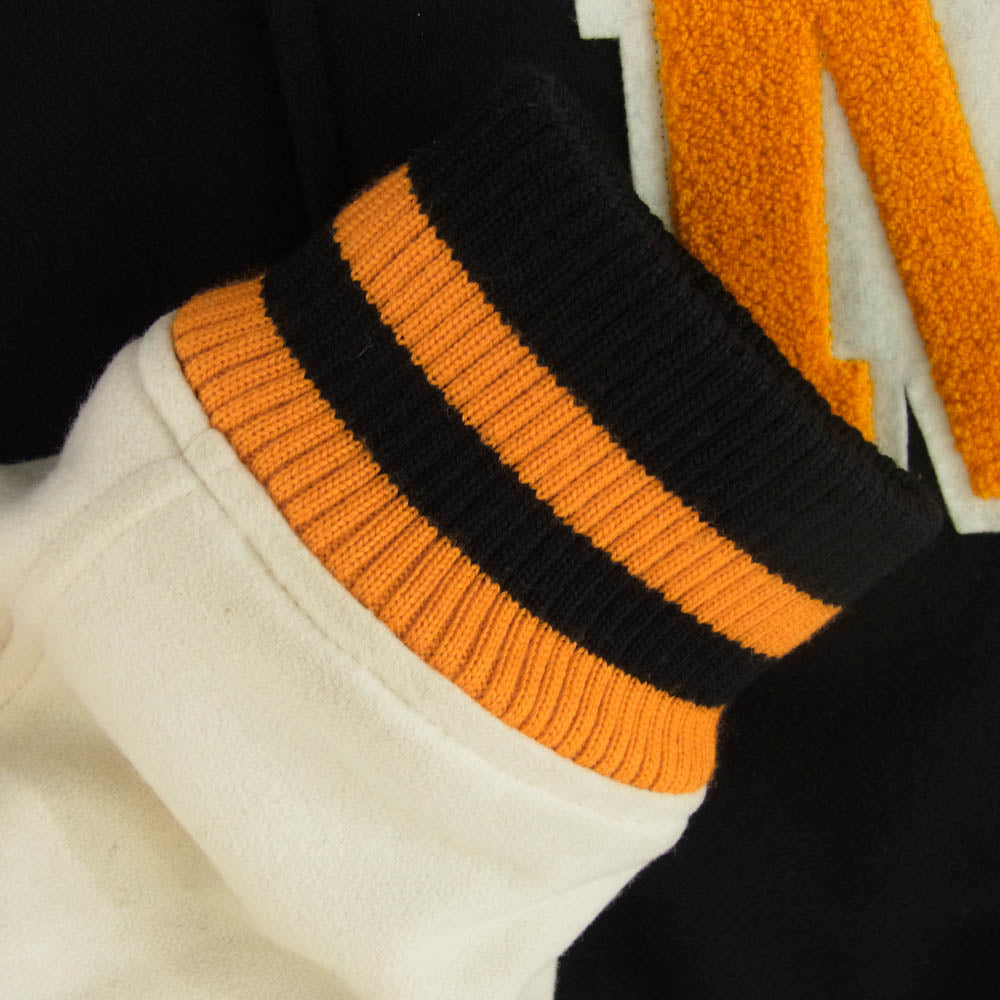 NEON SIGN ネオンサイン 983 Nロゴ ウール スタジャン ジャケット ホワイト系 ブラック系 48【中古】