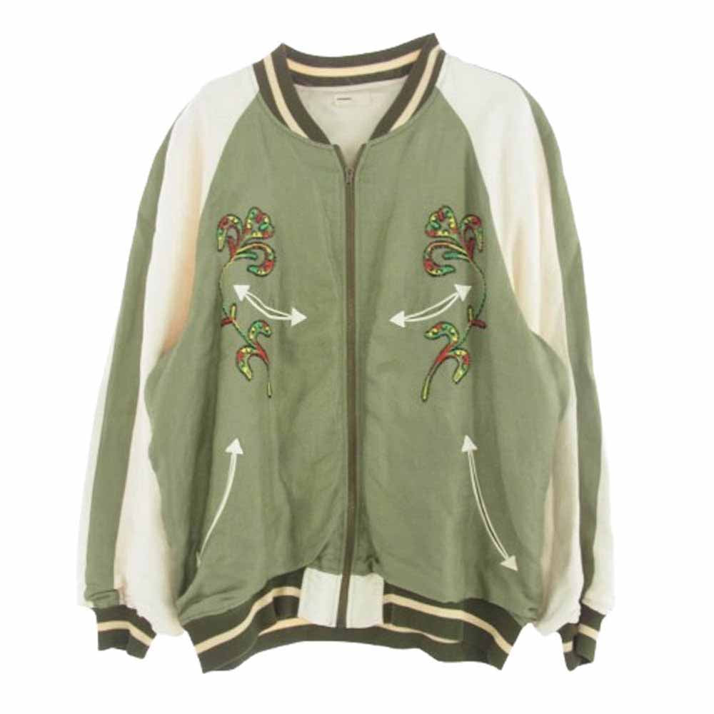 NAISSANCE ネサーンス 16S-NSA-JK-04 SATIN JACKET サテン ジャケット スカジャン カーキ系 XL【中古】