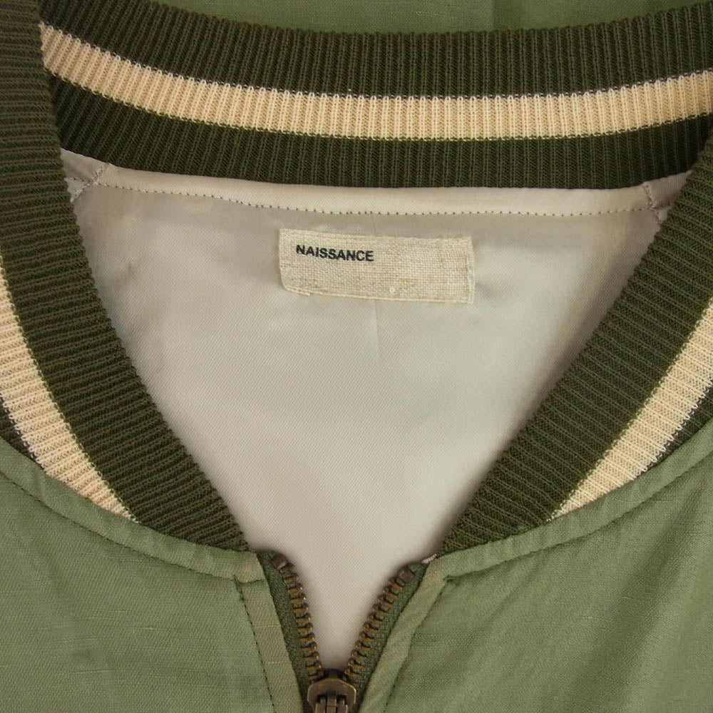 NAISSANCE ネサーンス 16S-NSA-JK-04 SATIN JACKET サテン ジャケット スカジャン カーキ系 XL【中古】