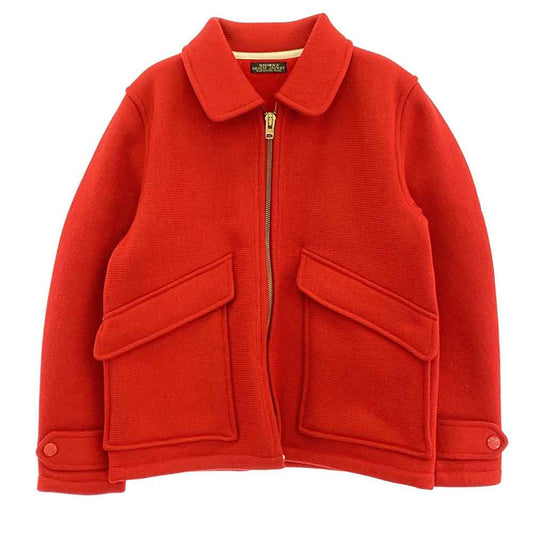 BROWNS'S BEACH ブラウンズビーチ ビーチ クロス ジャケット ウール ジップアップ ジャケット レッド系 38【中古】