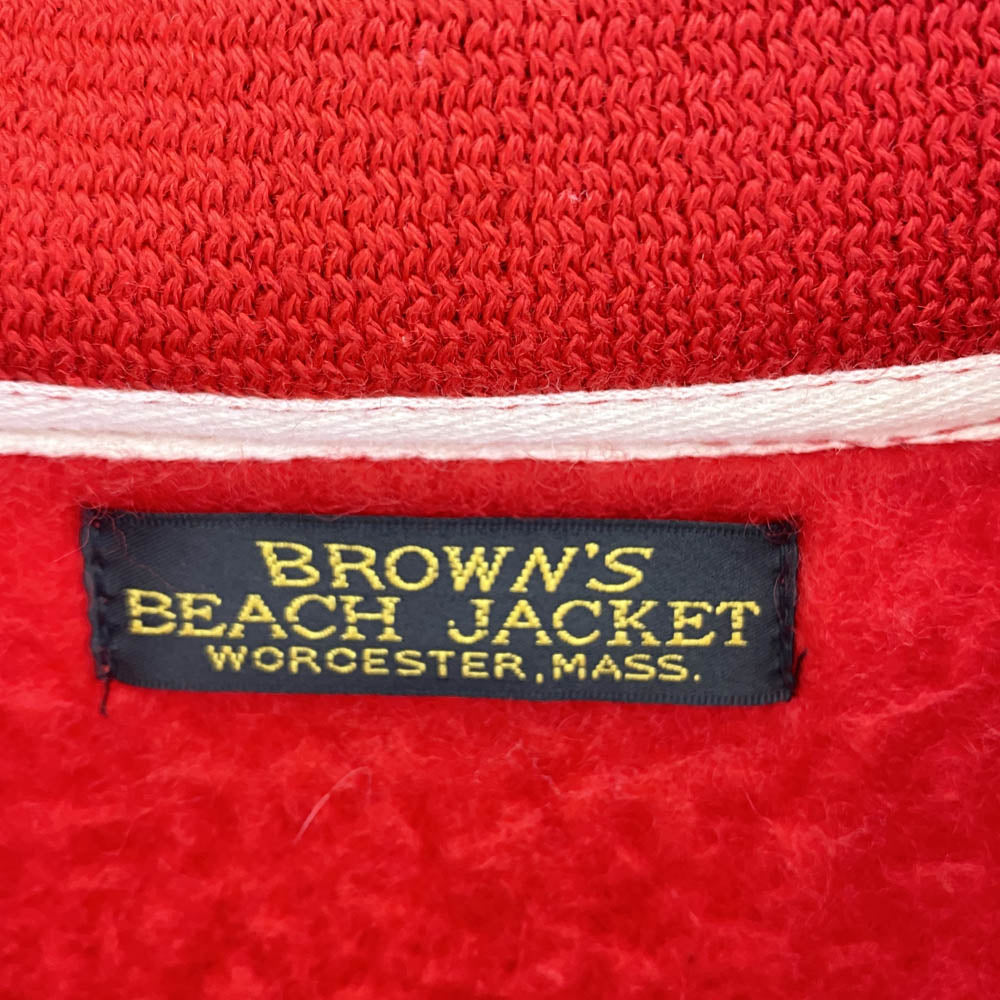 BROWNS'S BEACH ブラウンズビーチ ビーチ クロス ジャケット ウール ジップアップ ジャケット レッド系 38【中古】