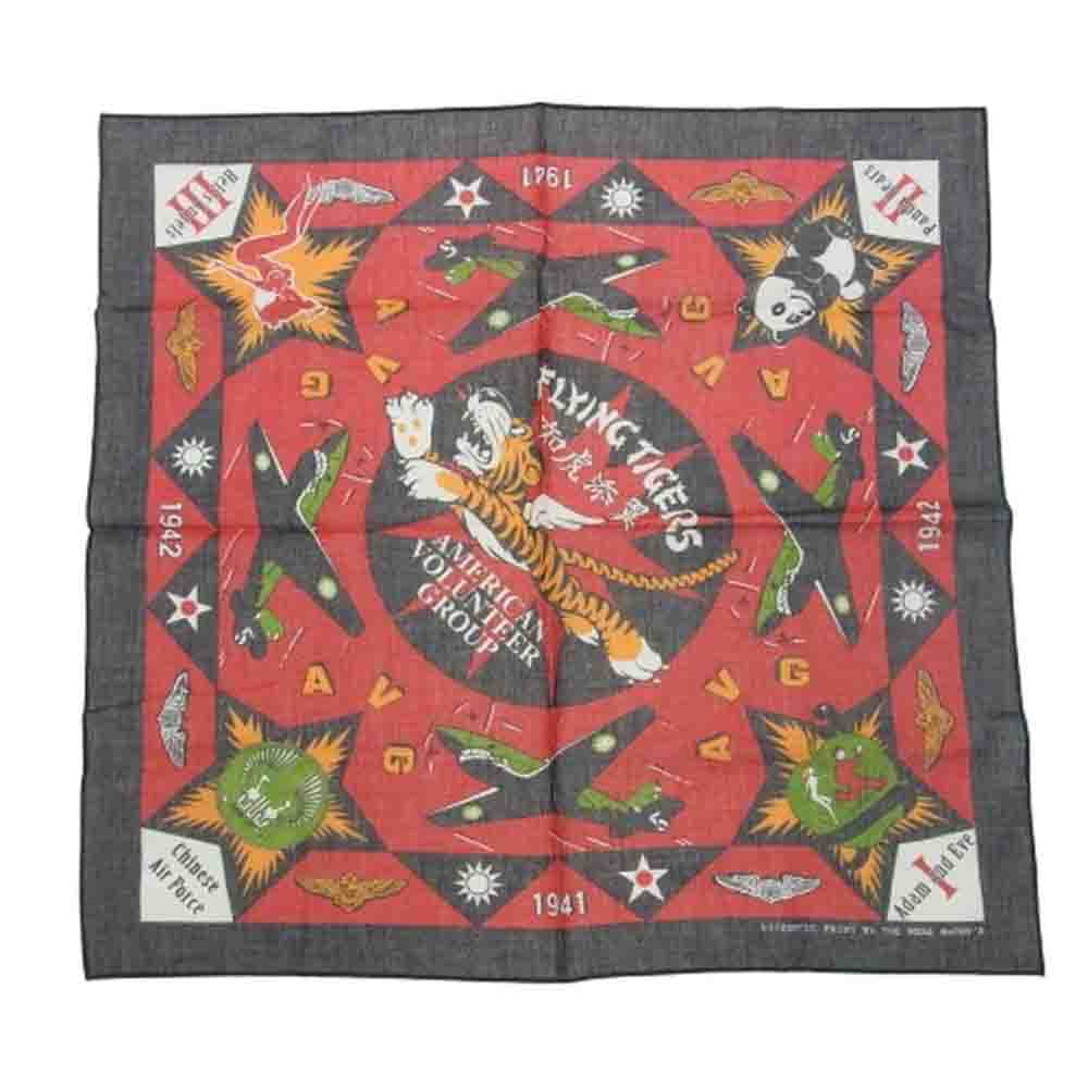 The REAL McCOY'S ザリアルマッコイズ MAC-984057 PANDA BEARS フライングタイガー パンダ バンダナ レッド系【極上美品】【中古】