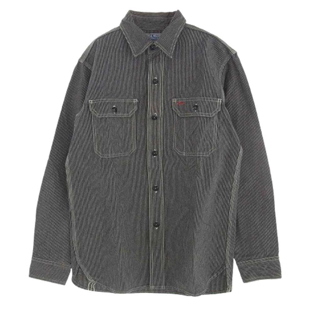 The REAL McCOY'S ザリアルマッコイズ 636W ピンストライプ 長袖 ワークシャツ ブラック系 14【中古】