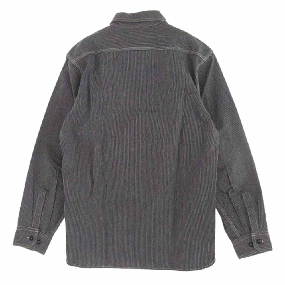 The REAL McCOY'S ザリアルマッコイズ 636W ピンストライプ 長袖 ワークシャツ ブラック系 14【中古】