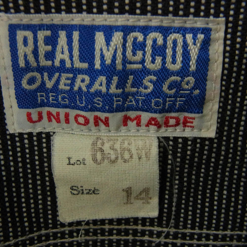 The REAL McCOY'S ザリアルマッコイズ 636W ピンストライプ 長袖 ワークシャツ ブラック系 14【中古】