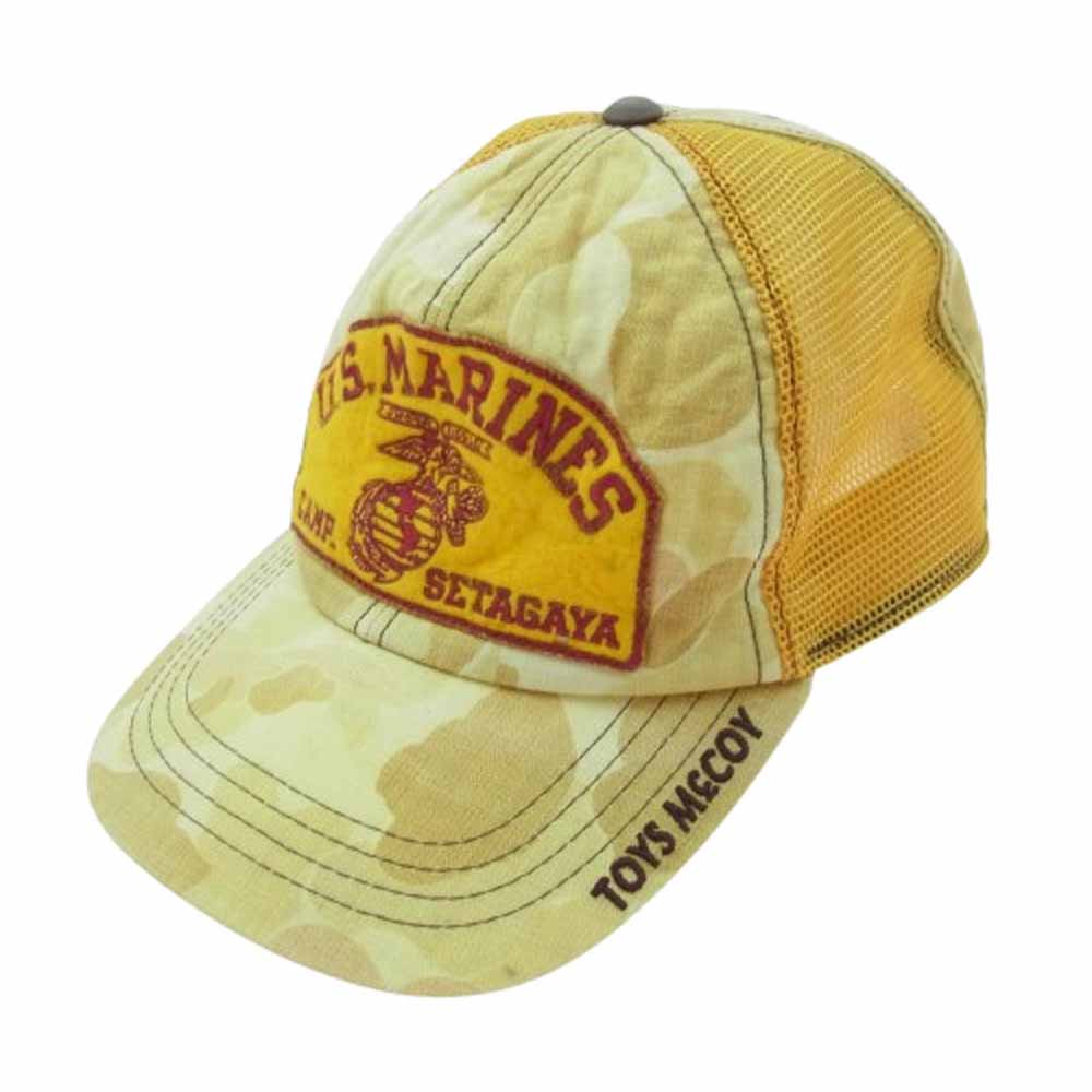 TOY'S McCOY トイズマッコイ 世田谷ベース U.S.MARINES ワッペン 刺繍 迷彩 カモフラ メッシュ キャップ イエロー系【中古】