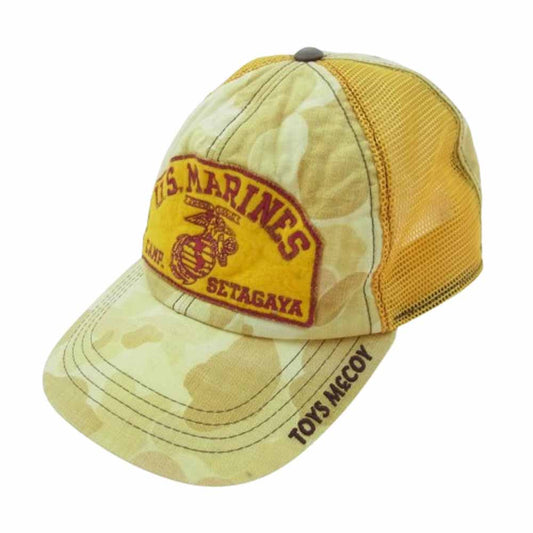 TOY'S McCOY トイズマッコイ 世田谷ベース U.S.MARINES ワッペン 刺繍 迷彩 カモフラ メッシュ キャップ イエロー系【中古】