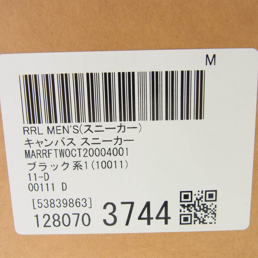 RRL ダブルアールエル MARRFTW0CT20004 キャンバス ローカット スニーカー ブラック系 11D【新古品】【未使用】【中古】
