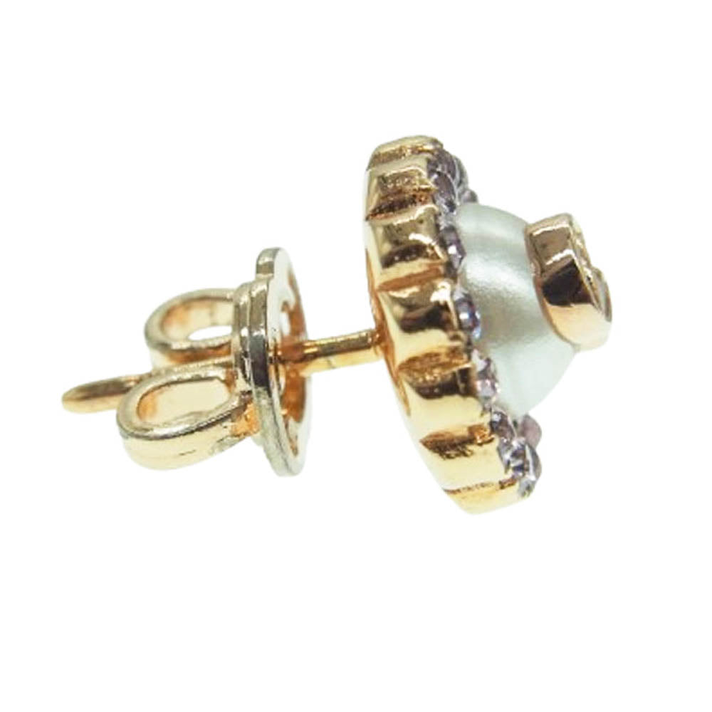 GUCCI グッチ ダブルG フラワー スタッズ ピアス ゴールド系【中古】