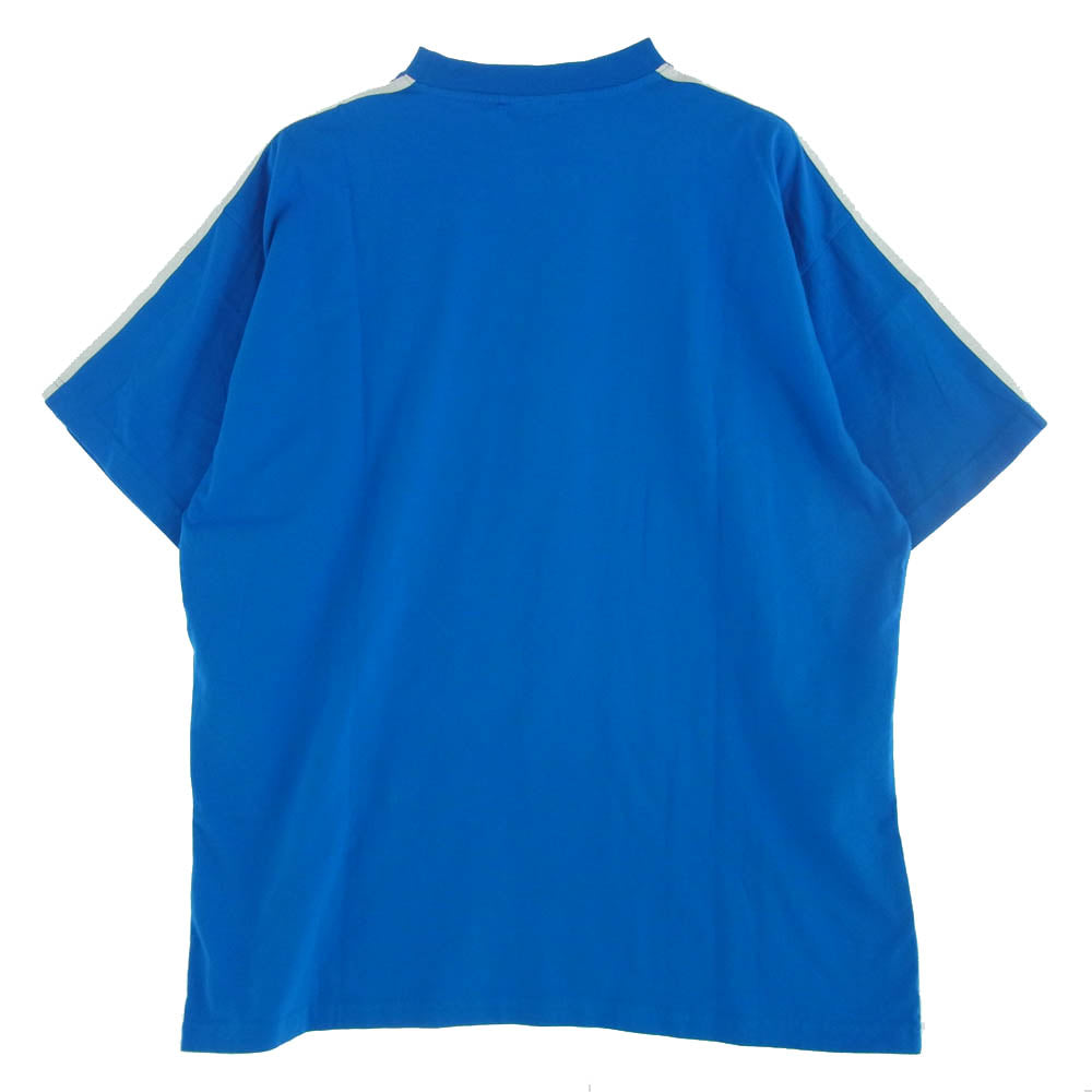 BALENCIAGA バレンシアガ 23SS 739101 TNVA6 × adidas アディダス Stripe Tee 3ストライプ ロゴプリント オーバーサイズ 半袖 Tシャツ ブルー系 3【極上美品】【中古】
