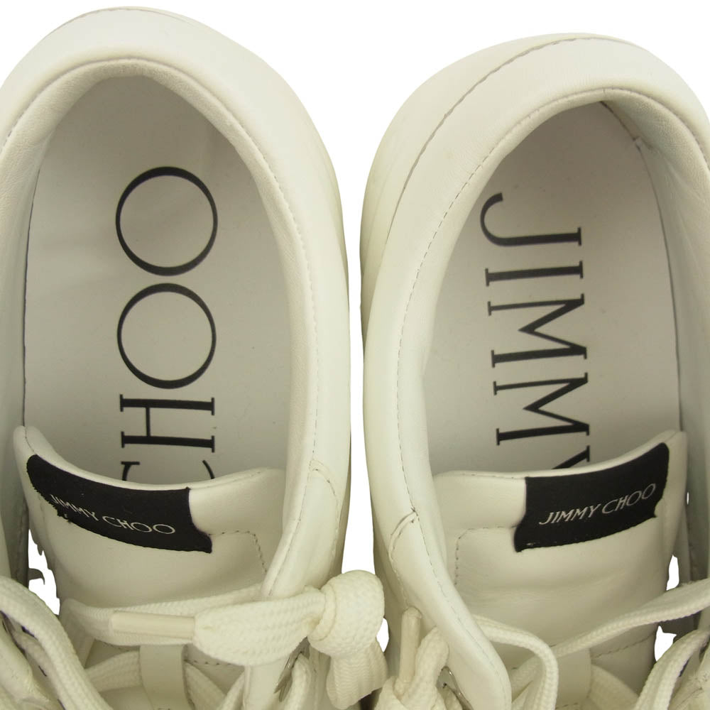 JIMMY CHOO ジミーチュウ HAWAII/M ハワイ スター ローカット スニーカー ホワイト系 42【中古】