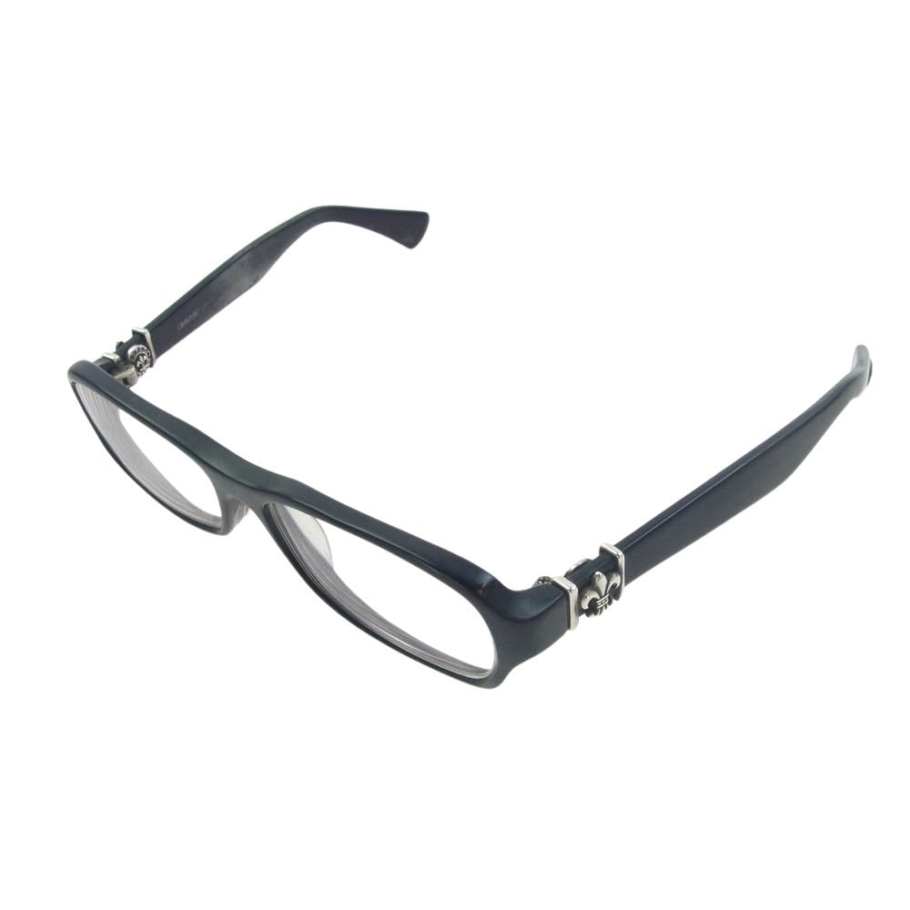 CHROME HEARTS クロムハーツ（原本無） 銀座店購入印字入り冊子付属 度入り GITTIN ANY-II BS フレア テンプル スクエア 眼鏡 アイウェア ブラック系【中古】
