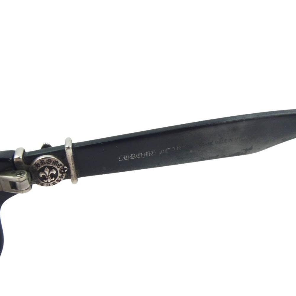 CHROME HEARTS クロムハーツ（原本無） 銀座店購入印字入り冊子付属 度入り GITTIN ANY-II BS フレア テンプル スクエア 眼鏡 アイウェア ブラック系【中古】