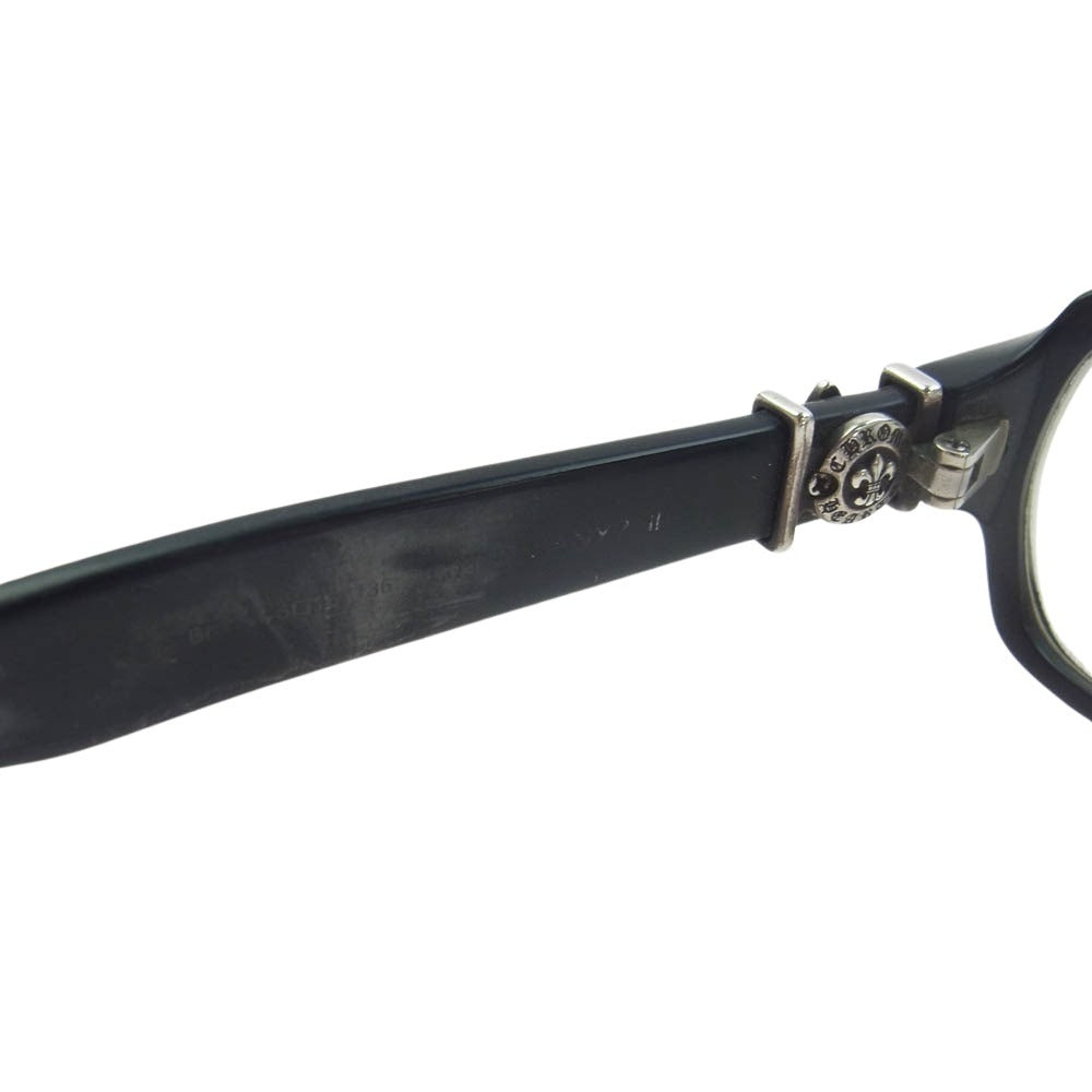CHROME HEARTS クロムハーツ（原本無） 銀座店購入印字入り冊子付属 度入り GITTIN ANY-II BS フレア テンプル スクエア 眼鏡 アイウェア ブラック系【中古】