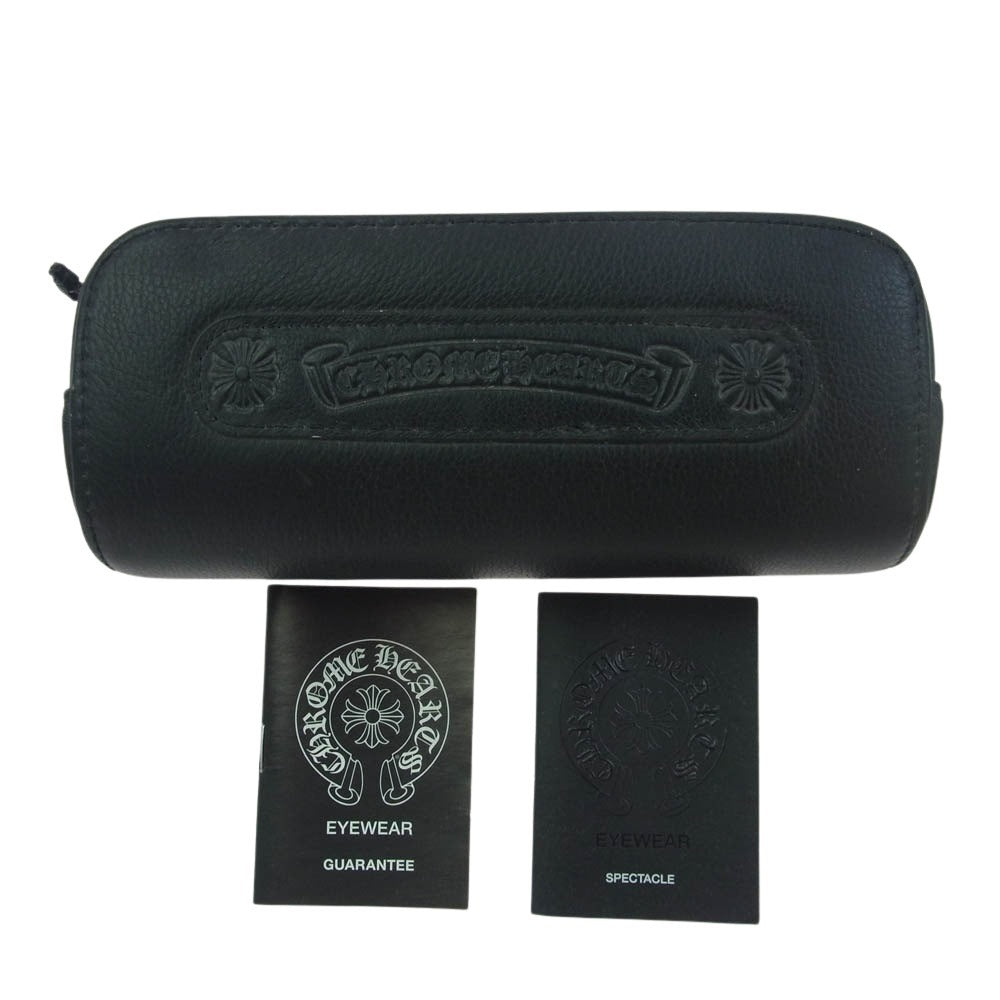 CHROME HEARTS クロムハーツ（原本無） 銀座店購入印字入り冊子付属 度入り GITTIN ANY-II BS フレア テンプル スクエア 眼鏡 アイウェア ブラック系【中古】