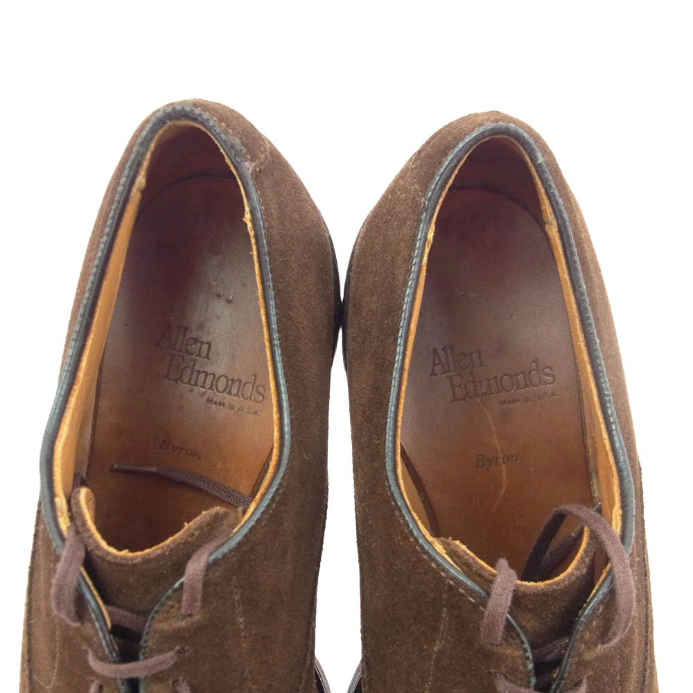 ALLEN EDMONDS アレンエドモンズ 42481 Byron パンチキャップトゥ スエード レザーシューズ ブラウン系 7【中古】
