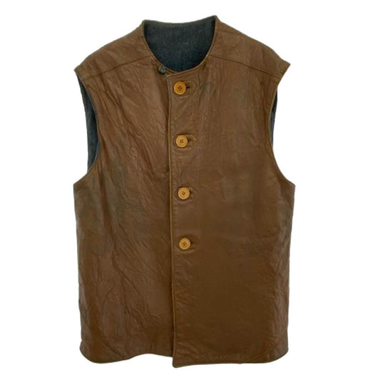 ミリタリー 50s British Army イギリス軍 PVCレザー ジャーキン ベスト ブラウン系 2【中古】