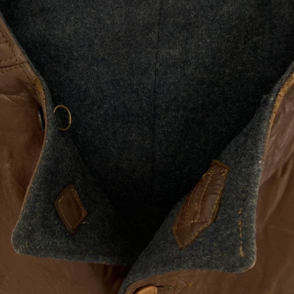 ミリタリー 50s British Army イギリス軍 PVCレザー ジャーキン ベスト ブラウン系 2【中古】