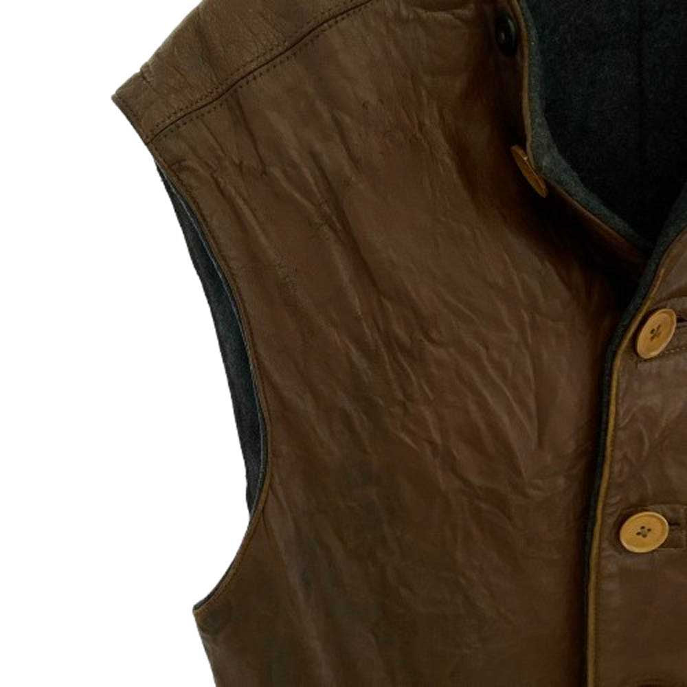 ミリタリー 50s British Army イギリス軍 PVCレザー ジャーキン ベスト ブラウン系 2【中古】