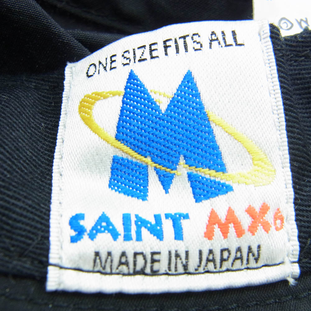 SAINT MICHAEL セントマイケル 23SS SM-S23-0000-074 BUCKET HAT ロゴ刺繍 ナイロン バケットハット ブラック系【中古】