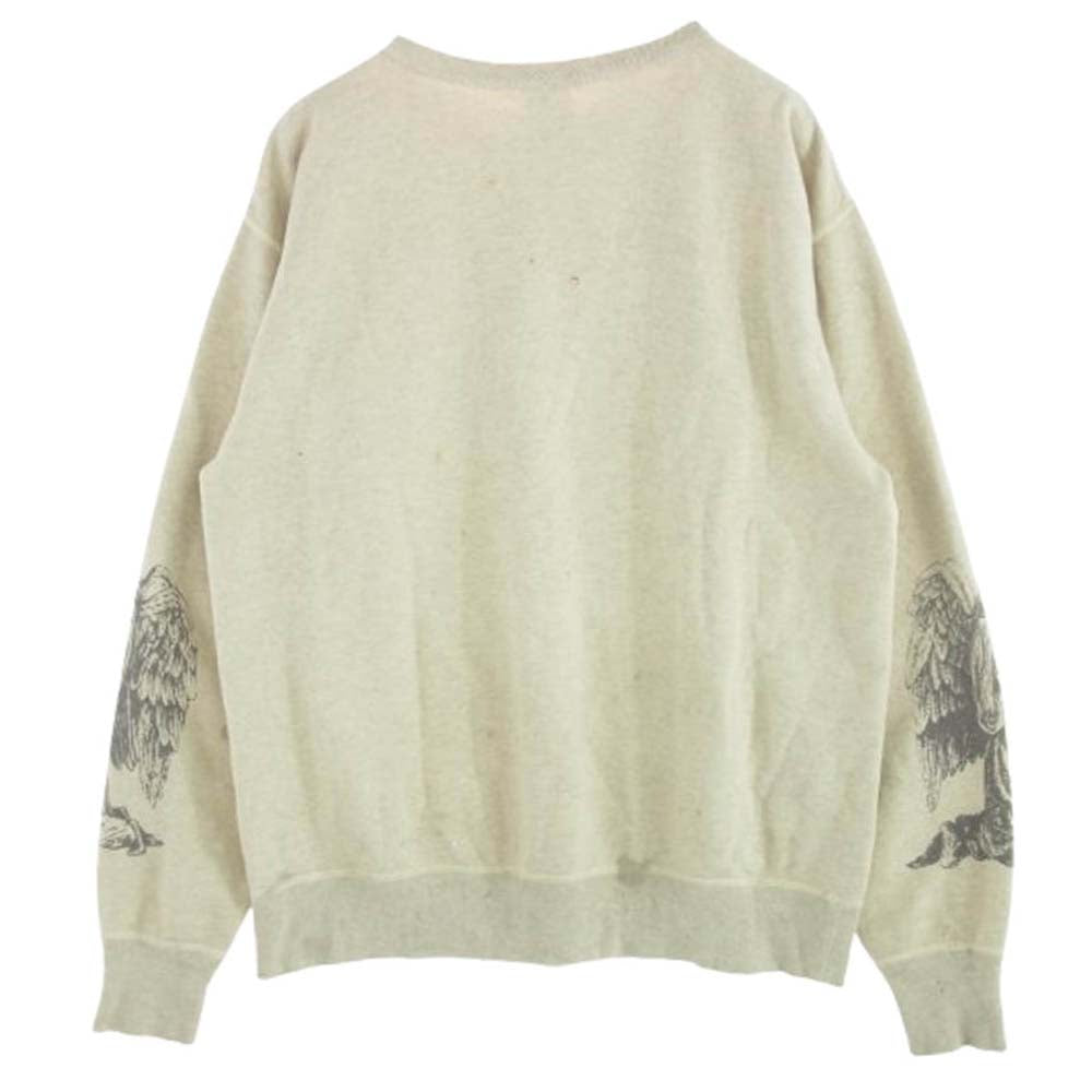 SAINT MICHAEL セントマイケル 23SS SM-S23-0000-095 KAWAMURA KOSUKE 河村康輔 KK_CRW SWEAT / MOTHER ダメージ加工 クルーネック スウェット ベージュ系 M【中古】