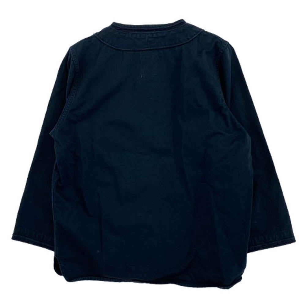 VISVIM ビズビム 17AW 117205011028 DUGOUT SHIRT ダグアウト ノーカラー ベースボール シャツ ダークネイビー系 1【中古】