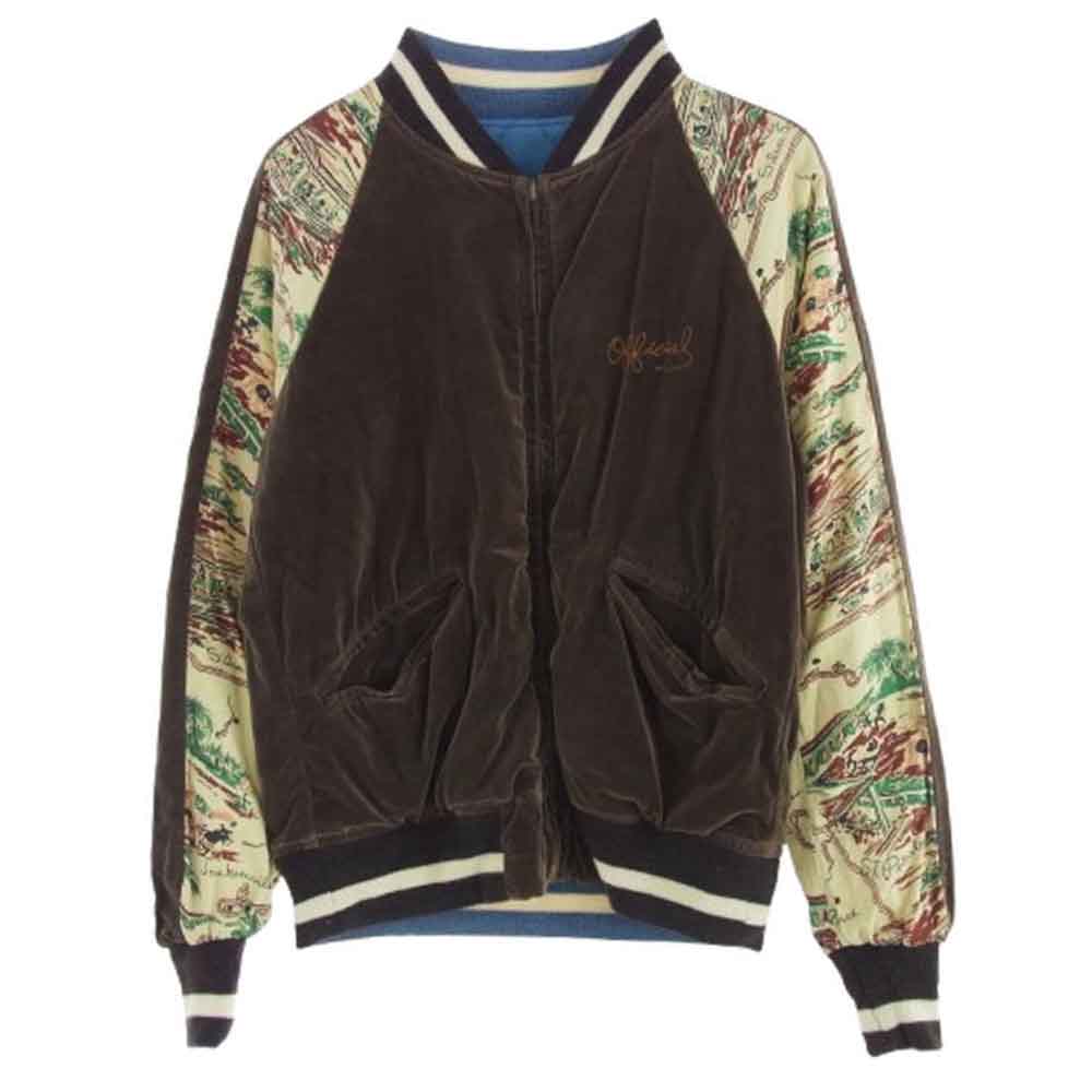 VISVIM ビズビム 15SS 0115105013020 DOUGLAS JKT ダグラス ジャケット スーベニア スカジャン リバーシブル ブルゾン ライトブルー系 ホワイト系 ブラウン系 1【中古】