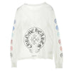 CHROME HEARTS クロムハーツ（原本無） Multi Color Horseshoe L/S Tee マルチカラー ホースシュー プリント ロングスリーブ Tシャツ 長袖カットソー ホワイト系 M【中古】