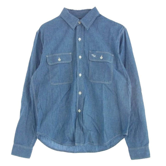HUMAN MADE ヒューマンメイド 24SS CHAMBRAY WORK SHIRT シャンブレー ワークシャツ 長袖 ブルー系 M【中古】