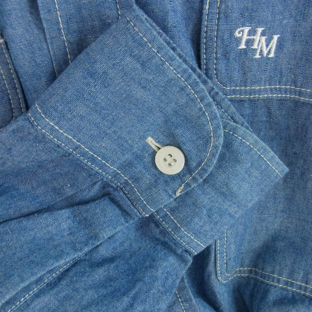 HUMAN MADE ヒューマンメイド 24SS CHAMBRAY WORK SHIRT シャンブレー ワークシャツ 長袖 ブルー系 M【中古】