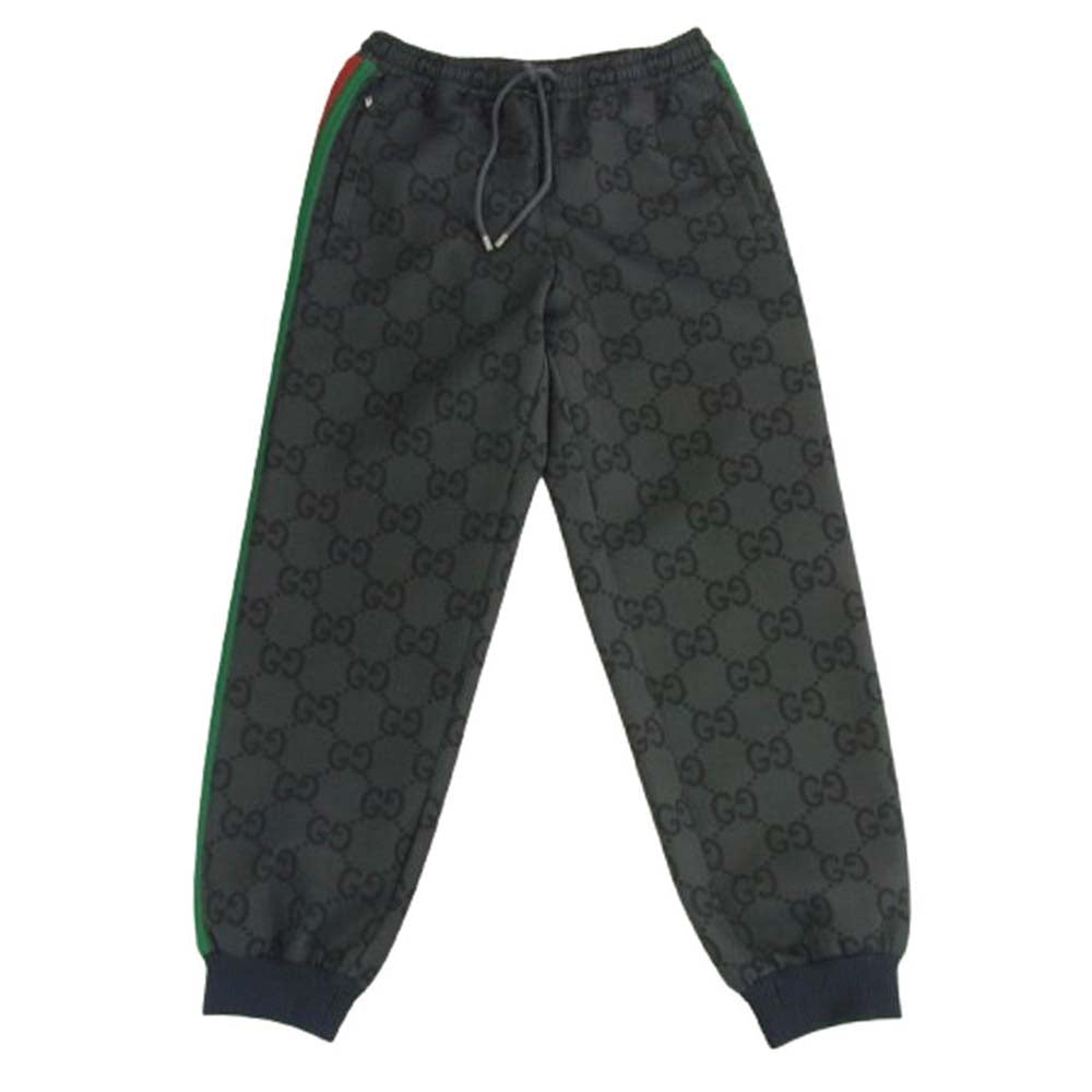 GUCCI グッチ 715192 XJF52 Jumbo GG Jogging Pant ジャンボ GG ジョギングパンツ サイドライン トラックパンツ ブラック系 S【中古】