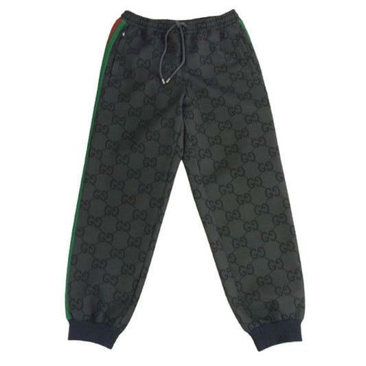 GUCCI グッチ 715192 XJF52 Jumbo GG Jogging Pant ジャンボ GG ジョギングパンツ サイドライン トラックパンツ ブラック系 S【中古】