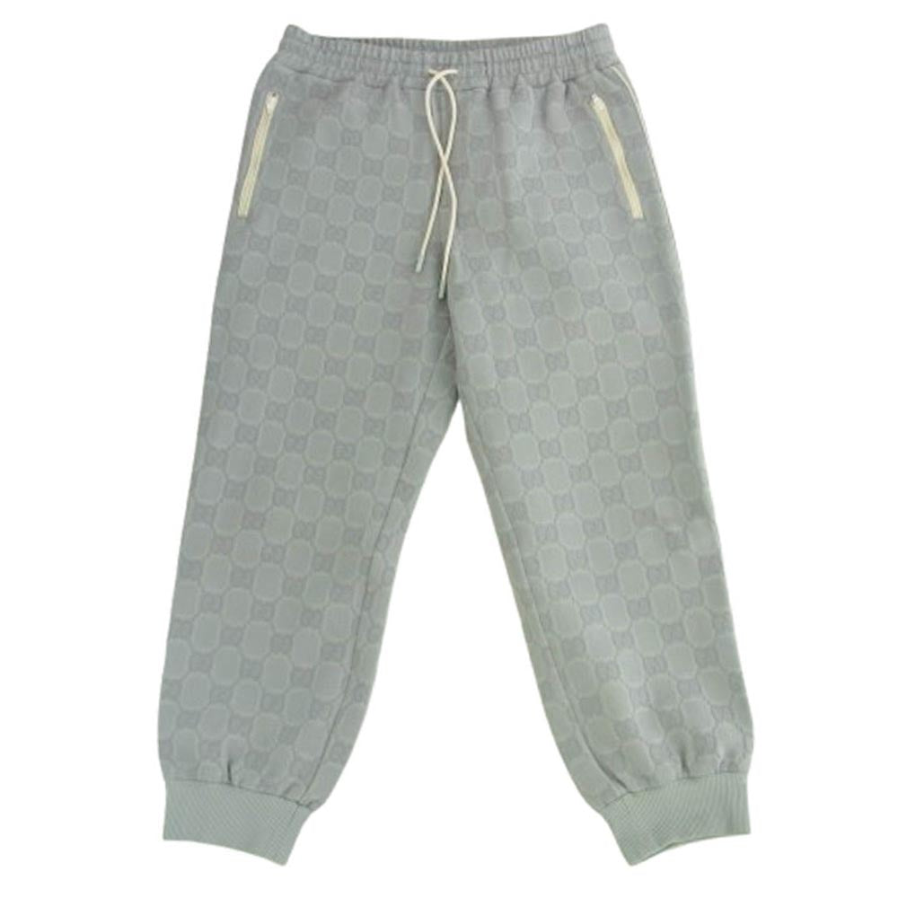 GUCCI グッチ 768574 XJF4N GG Nylon Jacquard Jogging Trouser Light Grey GGナイロン ジャカード ジョギングパンツ ライトグレー グレー系 M【中古】