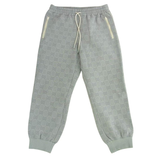 GUCCI グッチ 768574 XJF4N GG Nylon Jacquard Jogging Trouser Light Grey GGナイロン ジャカード ジョギングパンツ ライトグレー グレー系 M【中古】