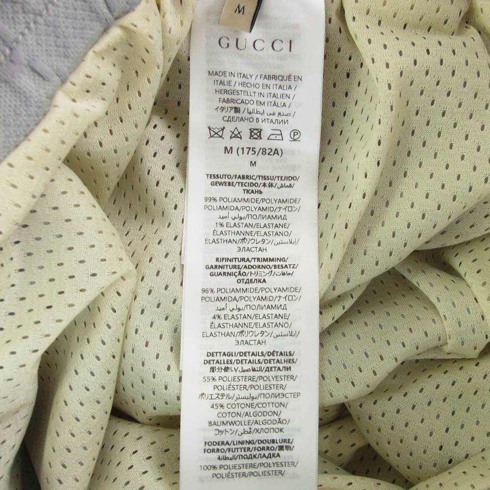 GUCCI グッチ 768574 XJF4N GG Nylon Jacquard Jogging Trouser Light Grey GGナイロン ジャカード ジョギングパンツ ライトグレー グレー系 M【中古】