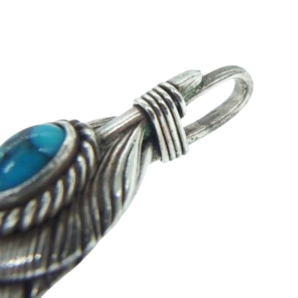 TADY&KING タディアンドキング 銀縄 ターコイズ フェザー ペンダントトップ 左向き シルバー系【中古】