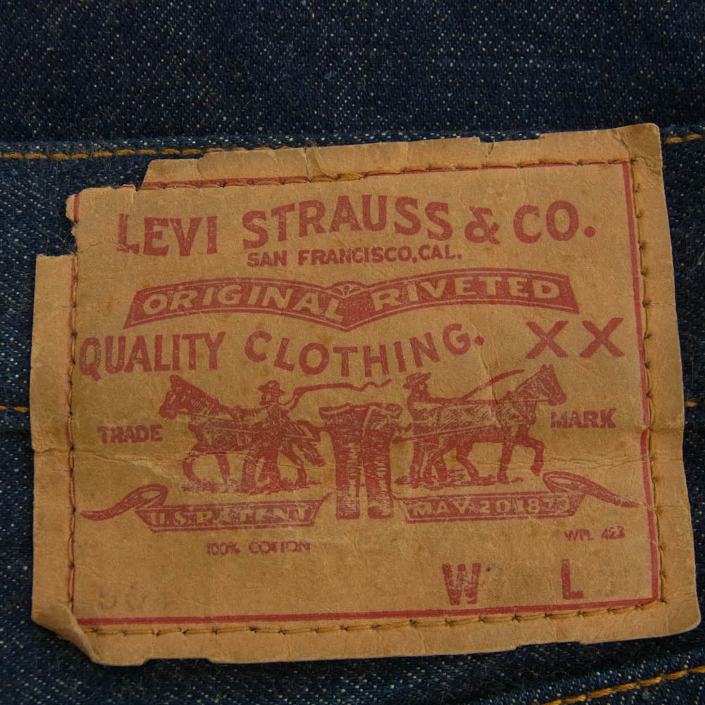 Levi's リーバイス 70s～ BIGE後期 501 ボタンフライ セルビッチ デニムパンツ 両面BIGE 不均等V フロント平行ステッチ 足長Rボタン 赤耳 ボタン裏刻印6 インディゴブルー系【中古】