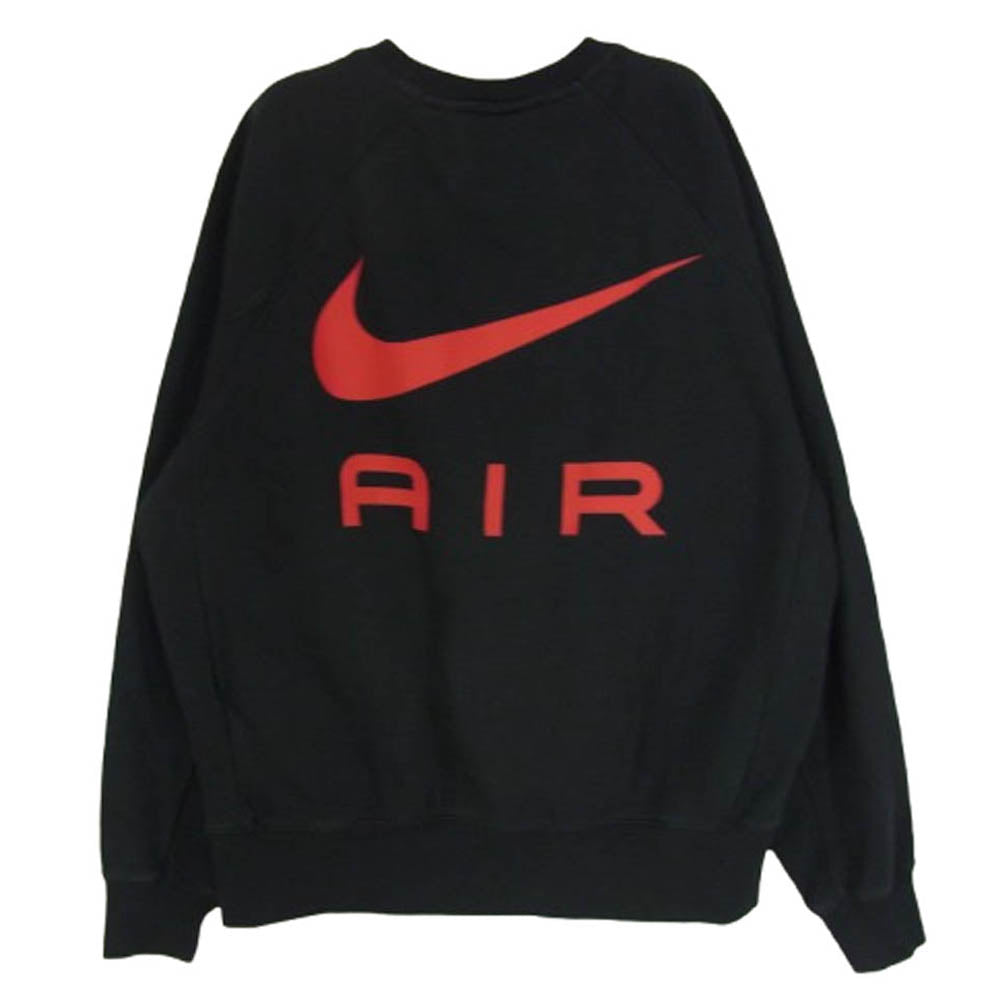 NIKE ナイキ FB7204-010 Air Logo Crew Neck Casual Long Sleeve Fleece Sweatshirt エア ロゴ クルーネック スウェット シャツ トレーナー ブラック系 L【中古】