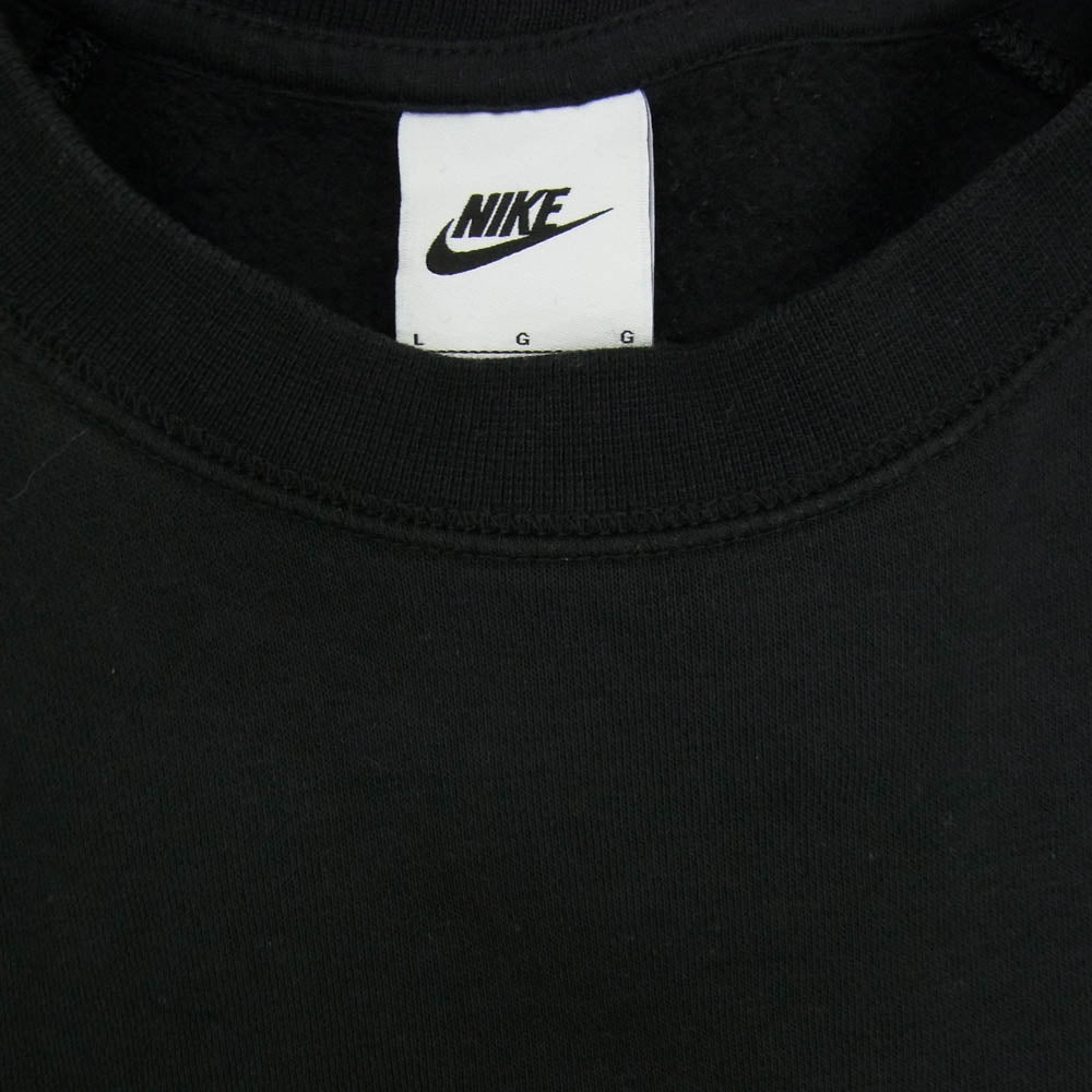 NIKE ナイキ FB7204-010 Air Logo Crew Neck Casual Long Sleeve Fleece Sweatshirt エア ロゴ クルーネック スウェット シャツ トレーナー ブラック系 L【中古】