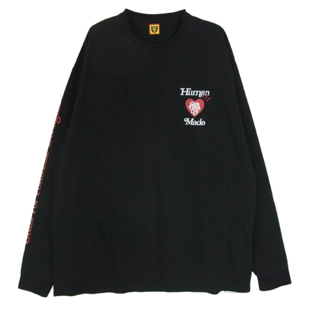 HUMAN MADE ヒューマンメイド × Girls Don’t Cry ガールズ ガールズドントクライ LONG-T GDC プリント ロングスリーブ Tシャツ 長袖 ブラック系 XL【中古】