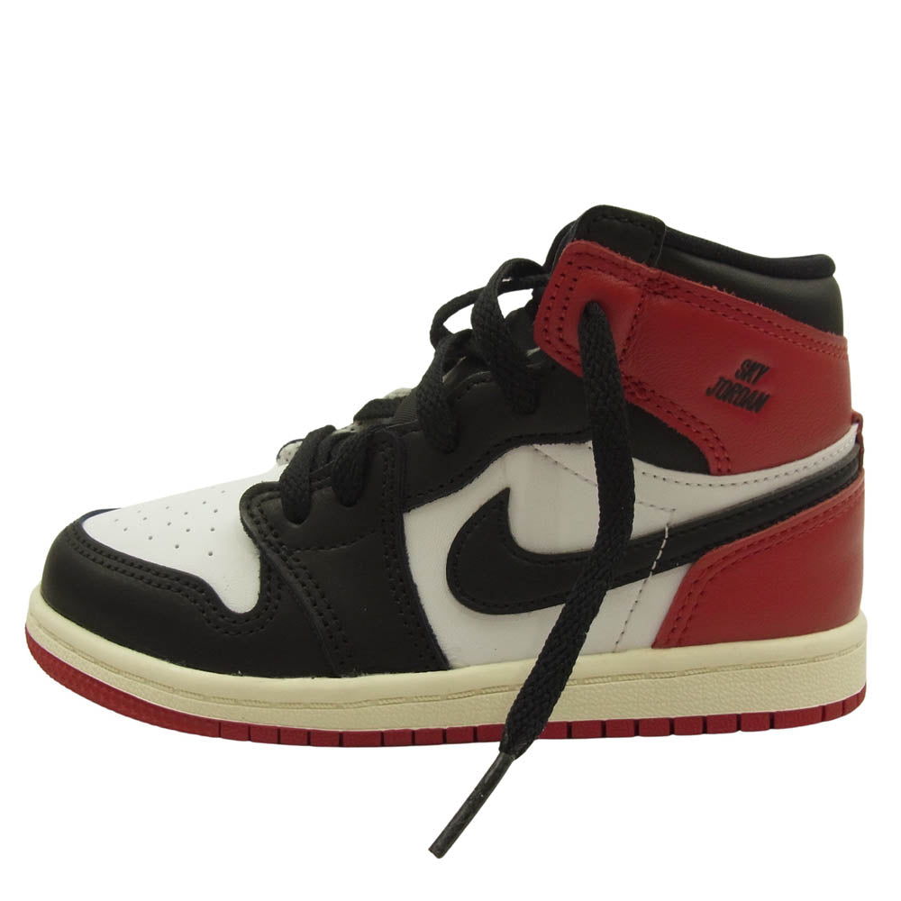 NIKE ナイキ FD1413-106 キッズ TD Air Jordan 1 Retro High OG エアジョーダン1 ハイ OG Black Toe Reimagined TD ブラックトゥリイマジンド スニーカー ホワイト系 ブラック系 レッド系 16cm【新古品】【未使用】【中古】